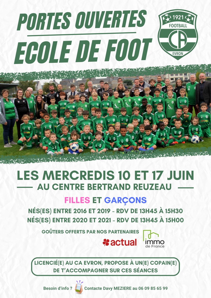Portes ouvertes école de foot