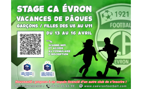 Stages de Pâques U9-U11